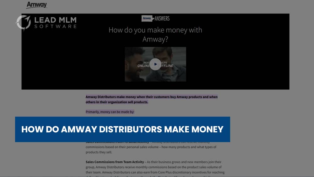 how-do-distributors-make-money-amway-mlm-company